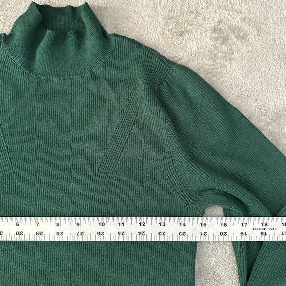 Ann Taylor LOFT Dark Green Mock Neck Sweater Dress XL Midi Maxi - Picture 6 of 7
